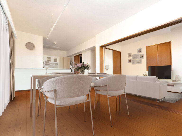 【LDK】約14.9帖 ※室内写真にCG合成で家具を配置した画像です。 家具付きでの販売ではありません。