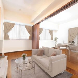 【LDK】約14.9帖 ※室内写真にCG合成で家具を配置した画像です。 家具付きでの販売ではありません。