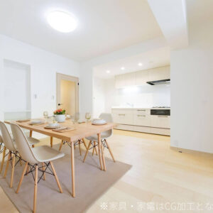 【LDK】約12.2帖※室内写真にCG合成で家具を配置した画像です。家具付きでの販売ではありません。