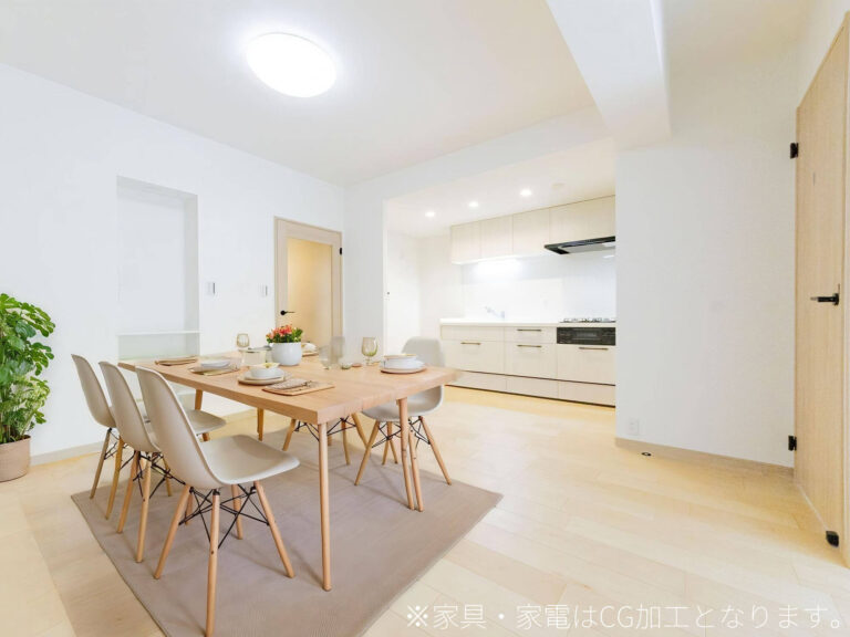 【LDK】約12.2帖※室内写真にCG合成で家具を配置した画像です。家具付きでの販売ではありません。