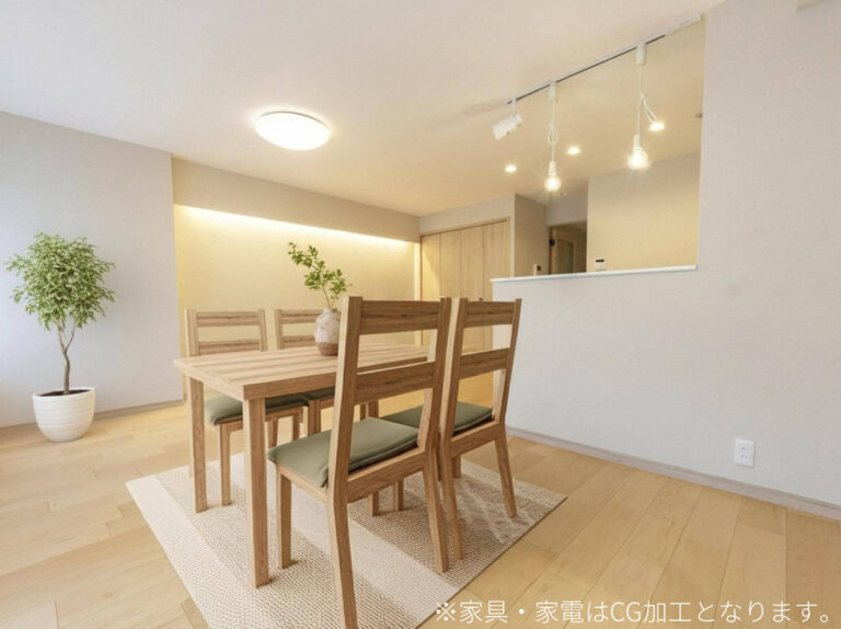 【LDK】約17.1帖※室内写真にCG合成で家具を配置した画像です。家具付きでの販売ではありません。